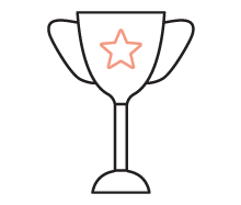 trophy with five-point star icon