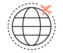 globe and airplane icon